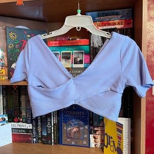 Forever 21 Baby Blue/Lavender Medium Crop top With Slits